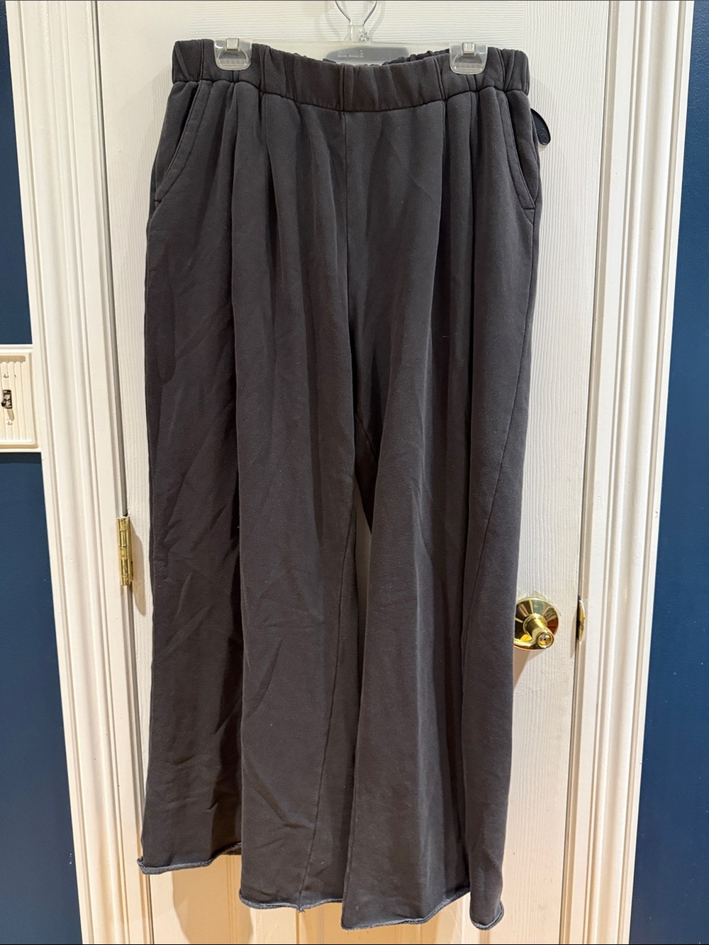 aerie Charcoal Gray Wide-Leg Track Pants